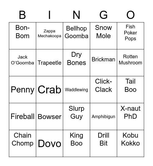 Dominus's Bingo Card (Round 1) Bingo Card