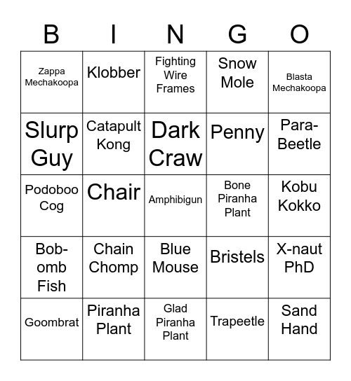 Nessetti Round 1 [Mario Enemies] Bingo Card