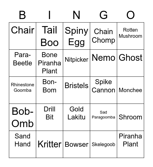 Skull Round 2 [Mario Enemies] Bingo Card