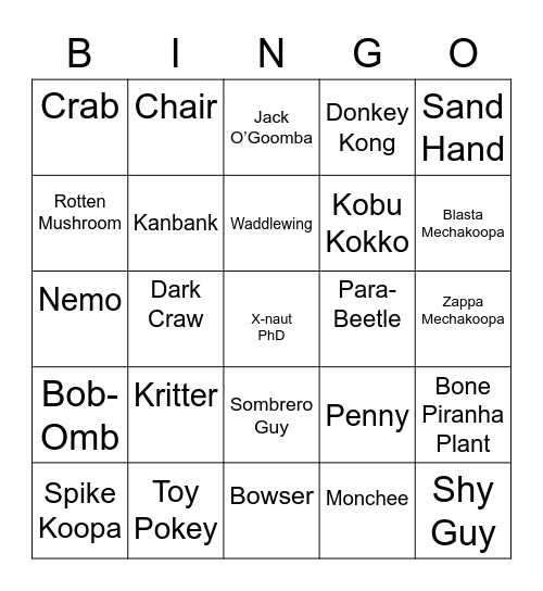 Torchic Round 2 [Mario Enemies] Bingo Card