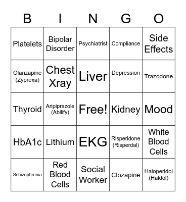 MPC Treatment Group Bingo Card