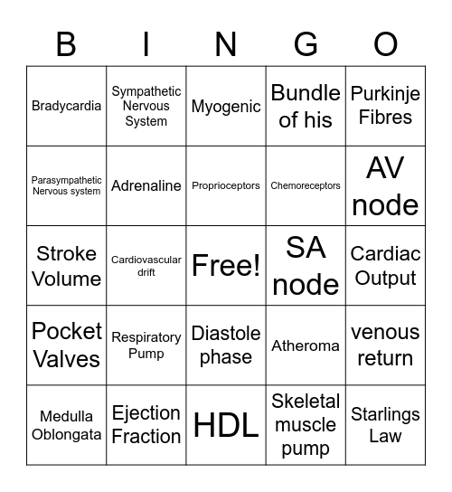 Section A Bingo revision card Bingo Card