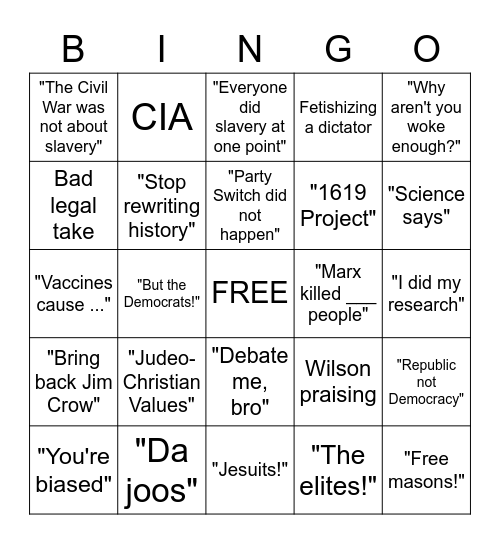 Twitter Bingo Card