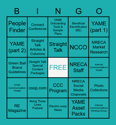 NRECA Bingo Card