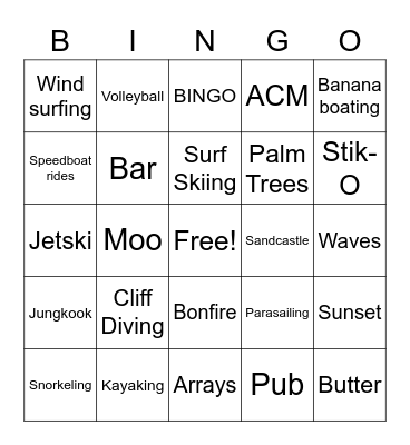 White Widget Bingo Card