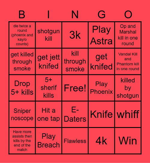 Val Bingo Card