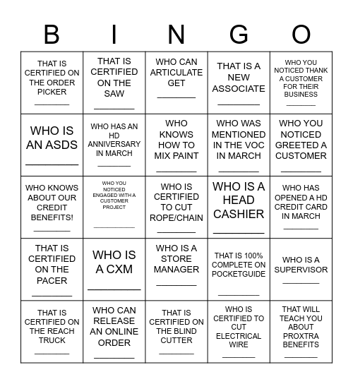 FIND SOMEBODY ... Bingo Card