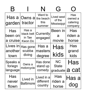 CRG BUSINESS AND RETAIL Bingo Card