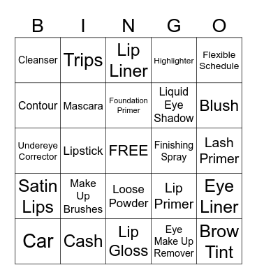 Beauty School Bingo Card