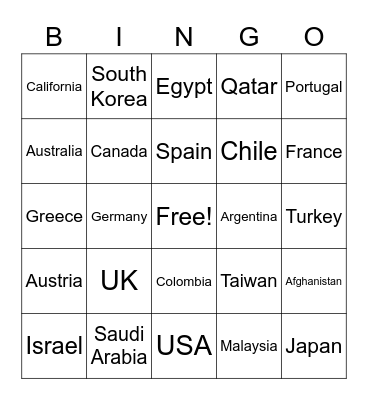 White Widget Bingo Card