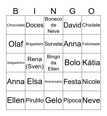 Bingo da Ellen Bingo Card