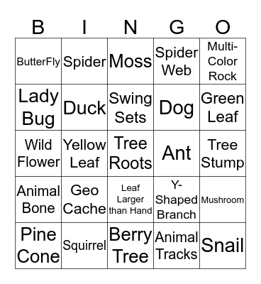 Outside Bingo Card