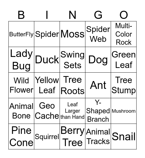 Outside Bingo Card