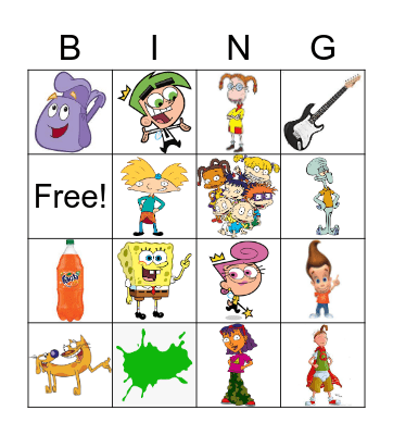 Nickelodeon Bingo Card