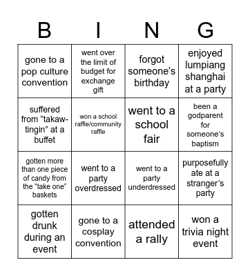 EscapePod: Special Events Set Bingo Card