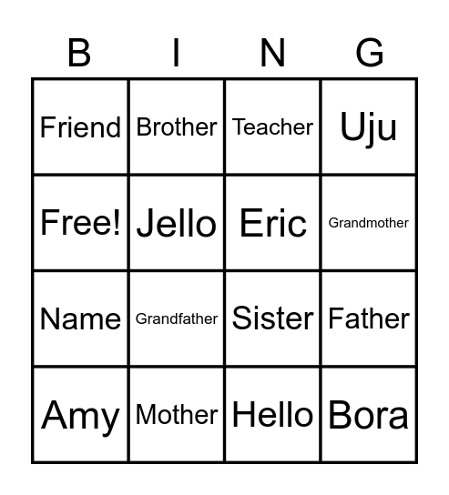 4.1 Bingo Card