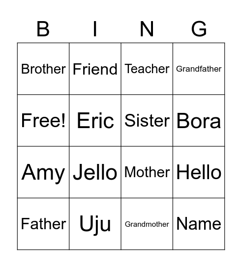 4.1 Bingo Card