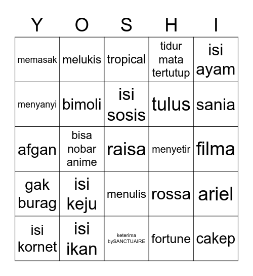 Bingo Card