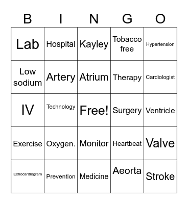 Got Heart Bingo Card