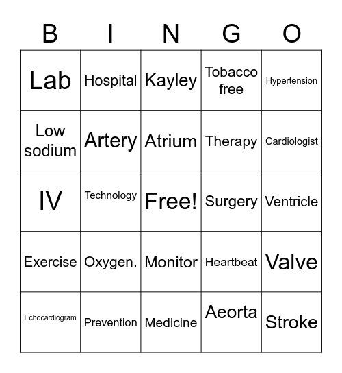 Got Heart Bingo Card