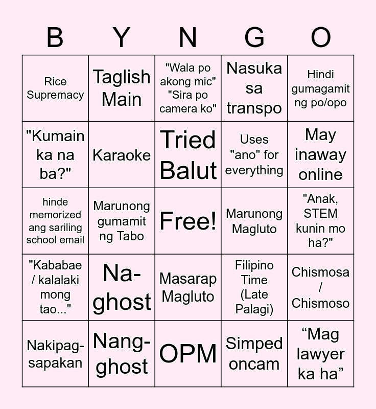 Hi Bingo Card