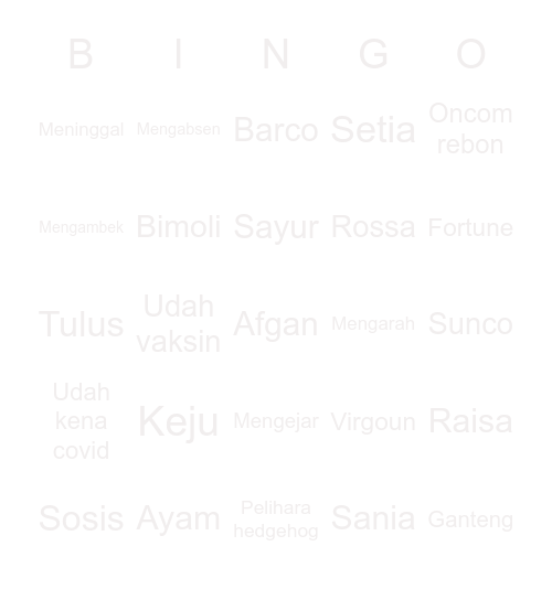 Soobin Bingo Card