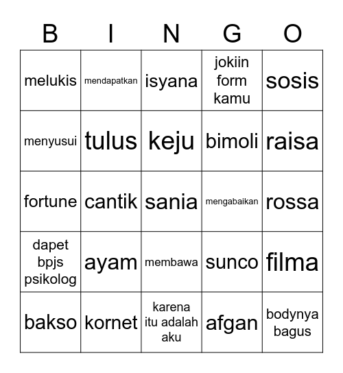 🌟 irene 🌟 Bingo Card