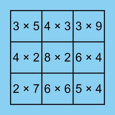 Markus Concepcion Multiplication Bingo Card Bingo Card