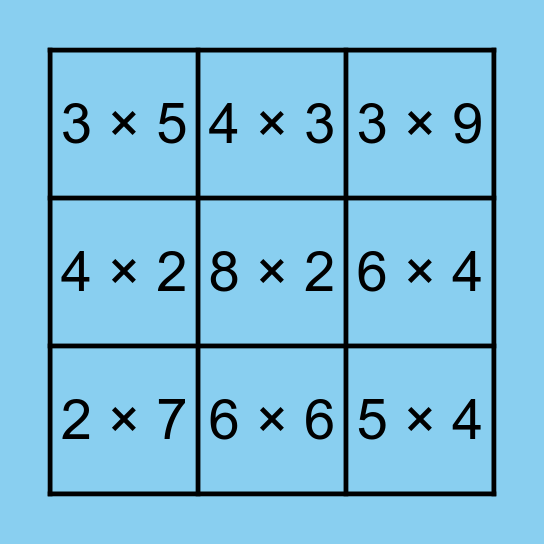 Markus Concepcion Multiplication Bingo Card Bingo Card