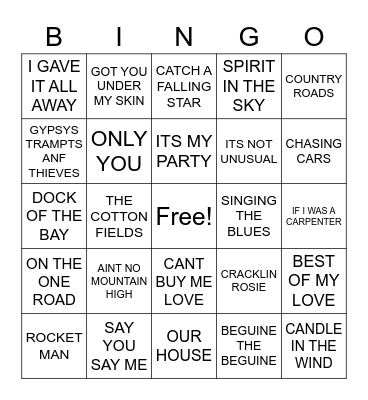 CABRA Bingo Card