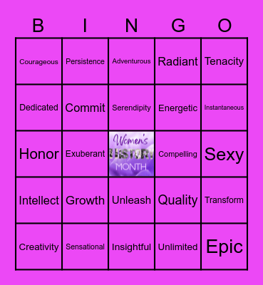 Women's Month Bingo Card