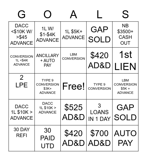 ACE Bingo Card