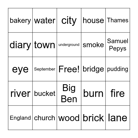 great-fire-of-london-bingo-card