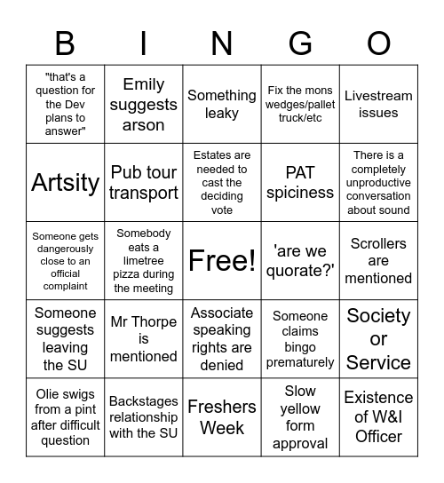 AGM Bingo Card