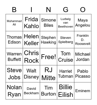 Different Abilities Bingo Card