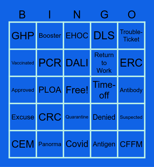 CRC Bingo Card