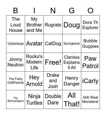 Nick Bingo Card