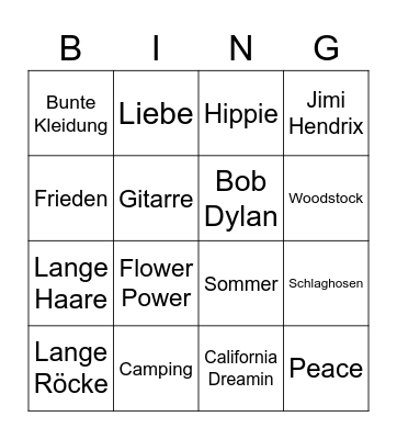 Flower Power Bingo Card