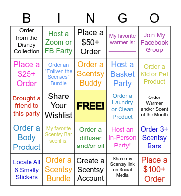 SCENTSY BINGO! Bingo Card