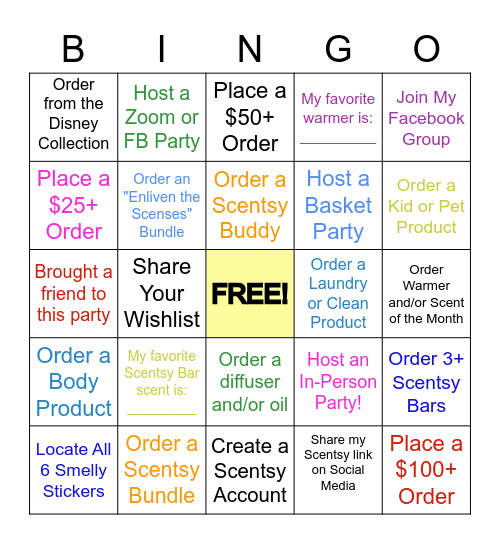 SCENTSY BINGO! Bingo Card