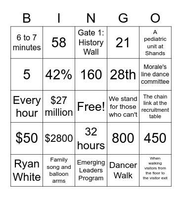 DM Tour Bingo Card