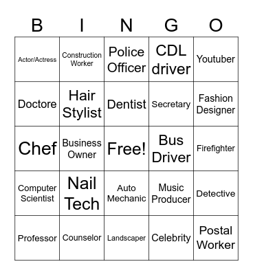 Career Bingo Card