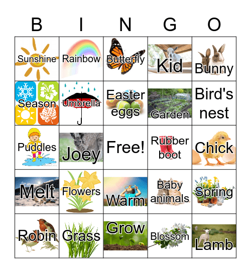 Springtime Bingo Card
