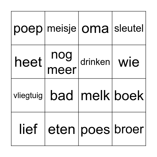 Gebarenbingo Card