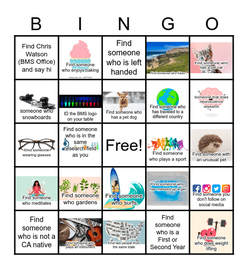 BMS Spring Retreat 2022 Bingo Card