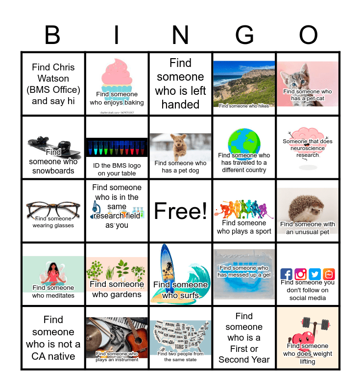 BMS Spring Retreat 2022 Bingo Card