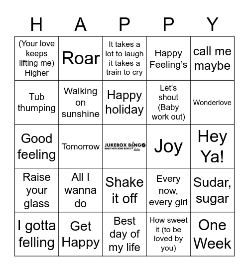 Happy MUSIC Bingo Card