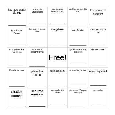 Find someone who... Bingo Card
