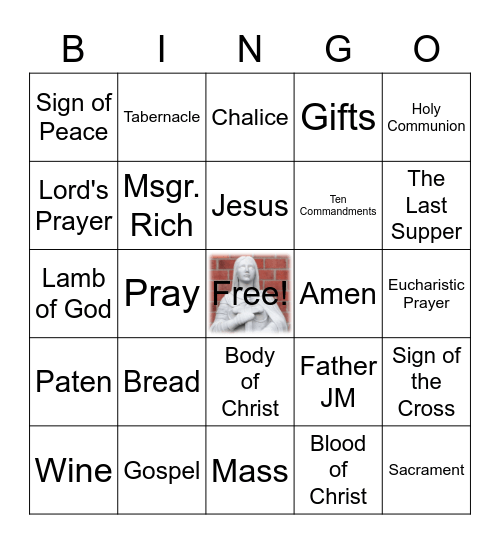 First Communion Bingo! Bingo Card