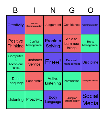 Soft Skills Bingo Card